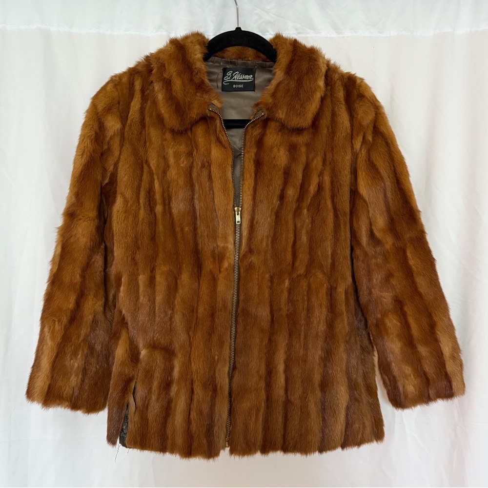 Vintage Elegant Brown Fur Coat